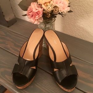 Black Nine West wedge sandals